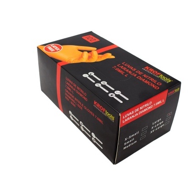 Luvas De Nitrilo Laranja Diamond 7.0Mil 100 Pcs