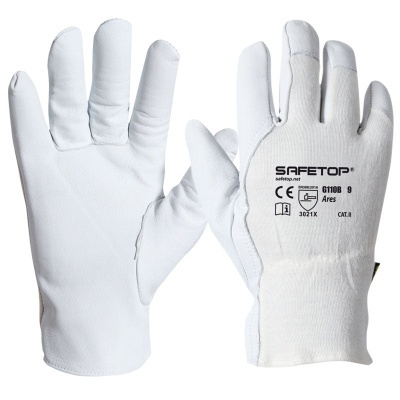 Luva Ares, Algodão E Pele De Cabra (12 Pares)