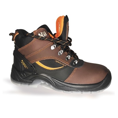 Bamio, Bota S1P Em Couro Bovino Marrom