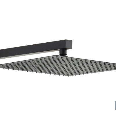 Conjunto De Duche Monocomando 2 Vias | Design Quadrado | Preto Mate