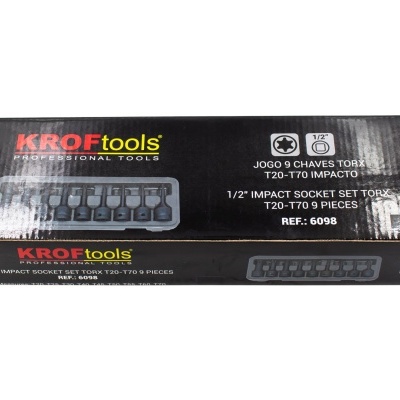 Jogo 09 Chaves Torx T-20/T-70 Impacto