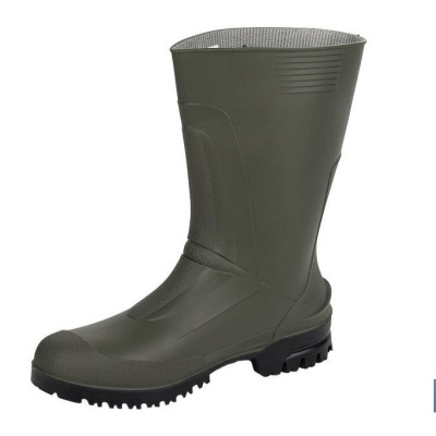 Bota De Água | Meio Cano | Fabricada Pvc | Cor Verde | Sola Antiderrapante