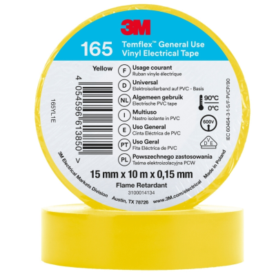 Fita isolante temfle x 165 3 m 19 mm x 20 m Amarela (10 unidades)