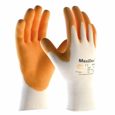 Maxydex, Revestimento De Algodão, Nitrilo Amarelo T7-10 Out (12 Pares)