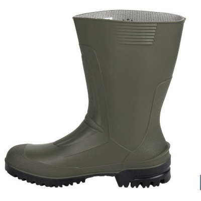 Bota De Água | Meio Cano | Fabricada Pvc | Cor Verde | Sola Antiderrapante