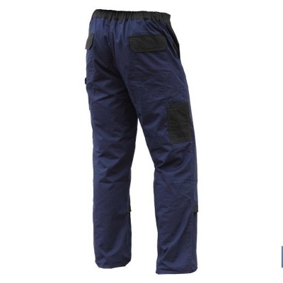 Calças De Trabalho | Flex | Modelo Jano | Slim Fit | Composição 97,76% Algodão e 2,24% Elastano | Cor Azul Marinho/Preto