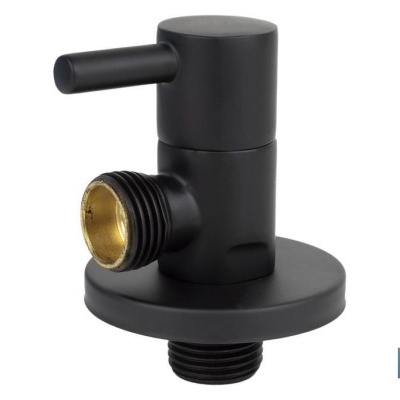 Torneira De Esquadria Modelo Lux Negra| Sistema De Abertura E Fecho De 1/4 De Volta | Pn 16 Bar | Cor: Negro | Duas Medidas