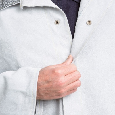 Jaqueta de Couro Camurça Cinza, Qualidade Padrão, Tamanhos S-3xl