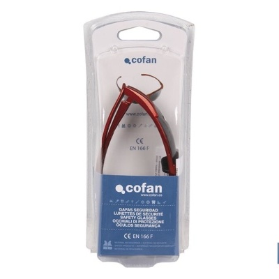 Blister Óculos De Segurança Anatómicos | Une-En 166 F | Modelo Roja | Lentes De Proteção Raios Uv