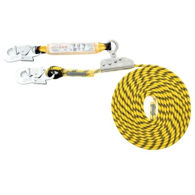 Linha De Vida 12Mm 70M Com Amortecedor, Amortecedor Alto E Mosquetões De 12Mm