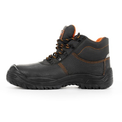 Bota De Couro Preta Com Cadarços S3 Sr Gravados- Eurio