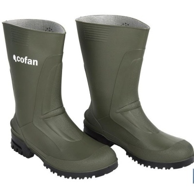 Bota De Água | Meio Cano | Fabricada Pvc | Cor Verde | Sola Antiderrapante