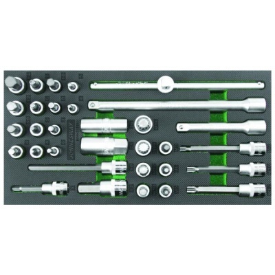 Tabuleiro Eva com Jogo 32 Chaves 1/2" e 3/8"