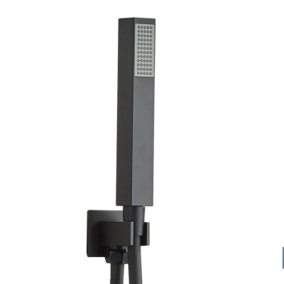 Conjunto De Duche Monocomando 2 Vias | Design Quadrado | Preto Mate