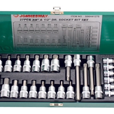 Jogo de 27pcs Bits 1/2" e 1/4"