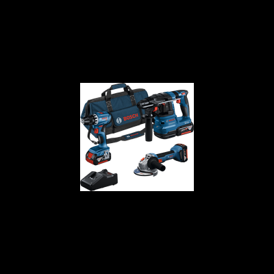 Kit Bosch 3 Máquinas 18v | Gsr 18v-55 + Gws 18v-7 + Gbh 18v-22