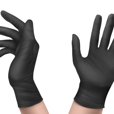 Nitrisafe Black, Luva Descartável Preta - Pacote Com 100 Unidades