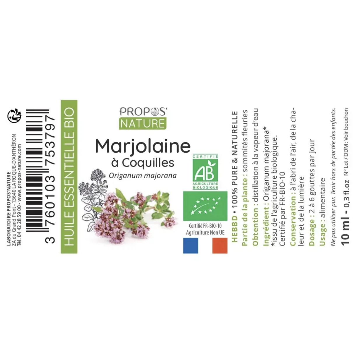 Óleo Essencial Manjerona Bio 10ml