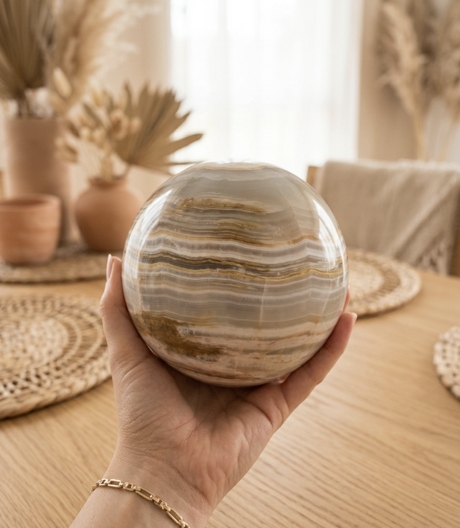 Esfera Onix Verde (14 cms)