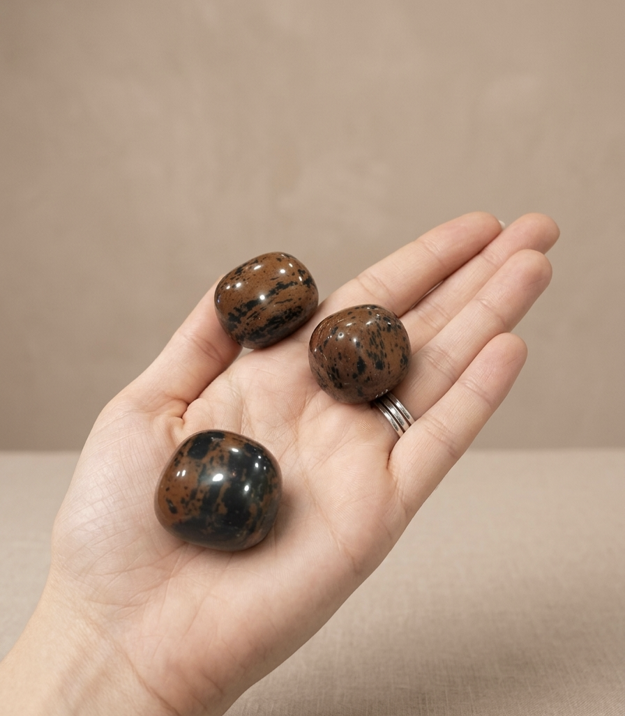 Obsidiana Caoba (Mogno) rolada 2,5 cms