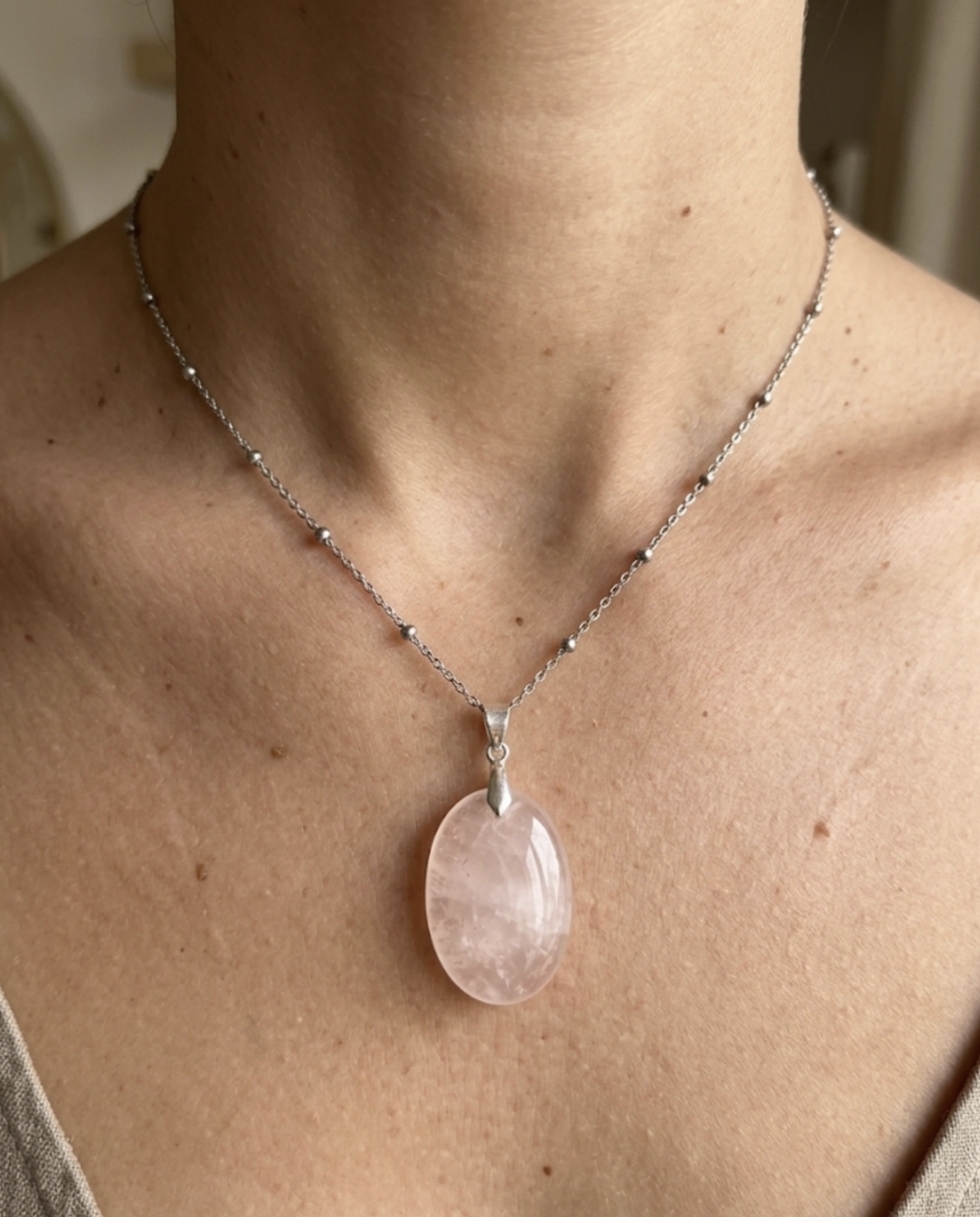 Colar Quartzo Rosa