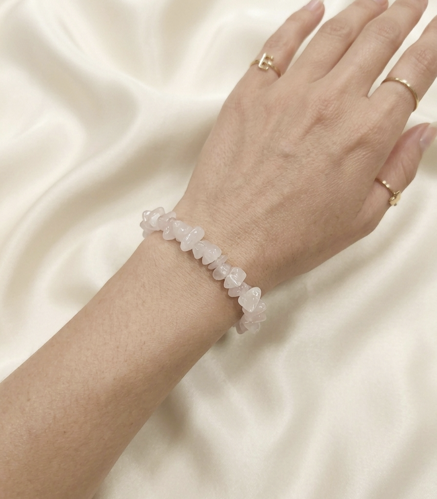 Pulseira quartzo rosa chips