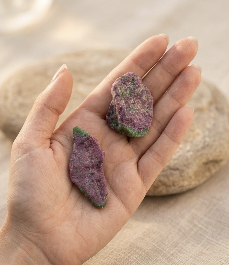 Zoisite rubi em bruto (3\4 cms)
