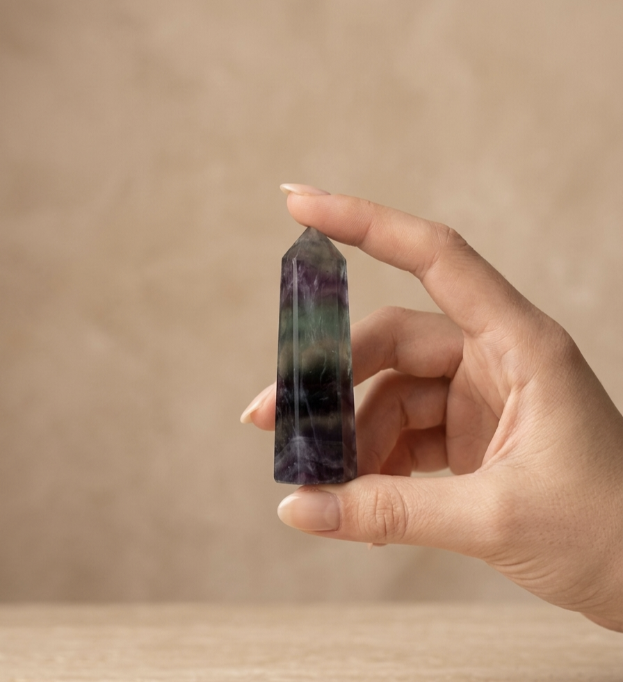Ponta Polida Fluorite Arco Íris