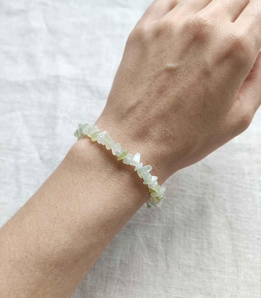 Pulseira Jade verde chips