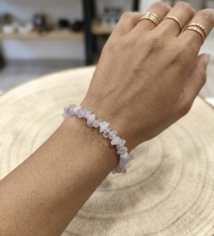 Pulseira Kunzite chips