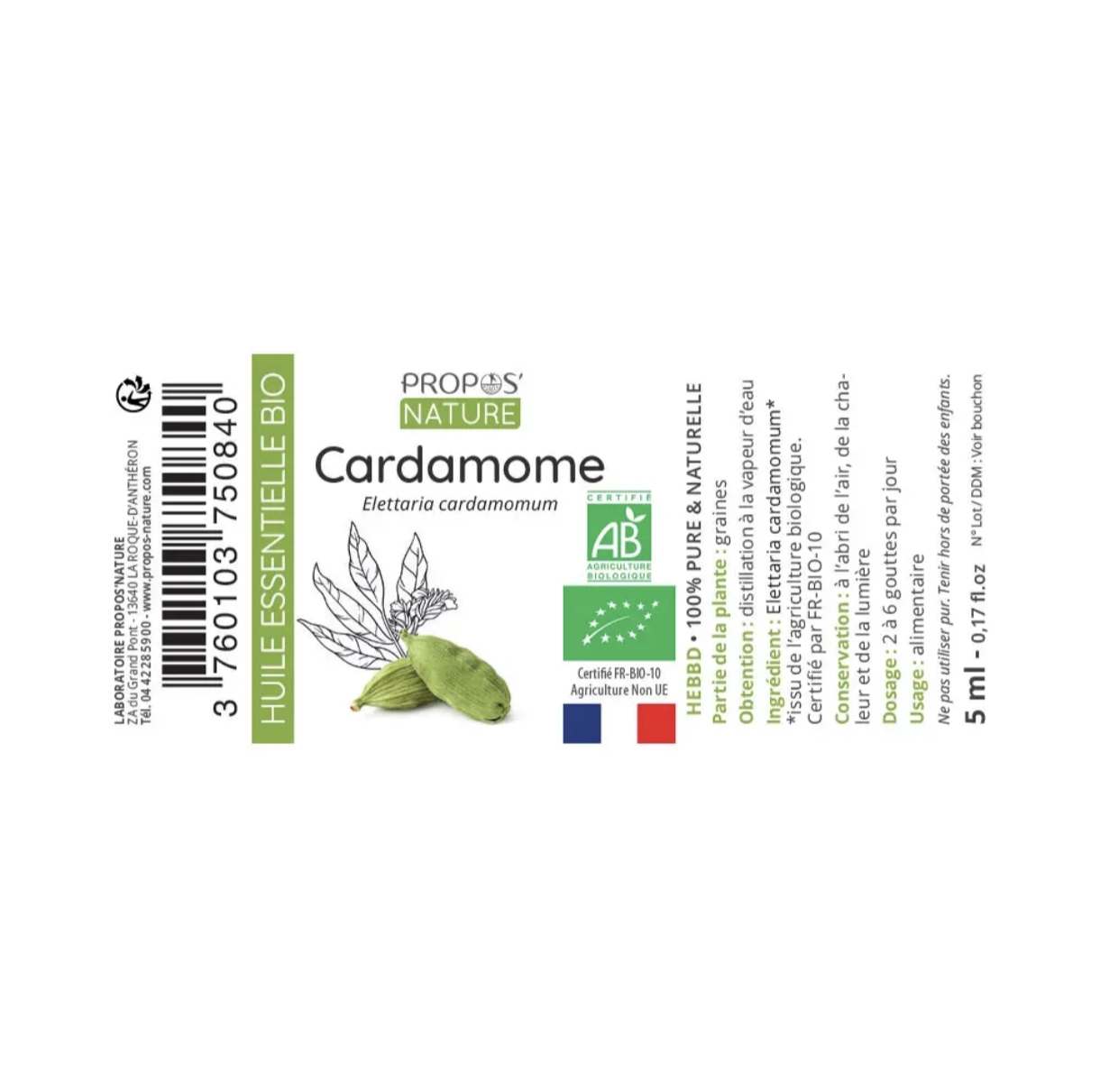 Óleo Essencial Cardamomo Bio 5ml