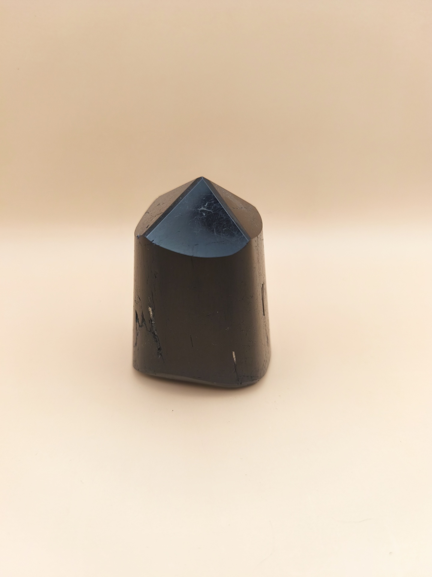 Ponta Polida Turmalina Preta (395g) (80x40mm)