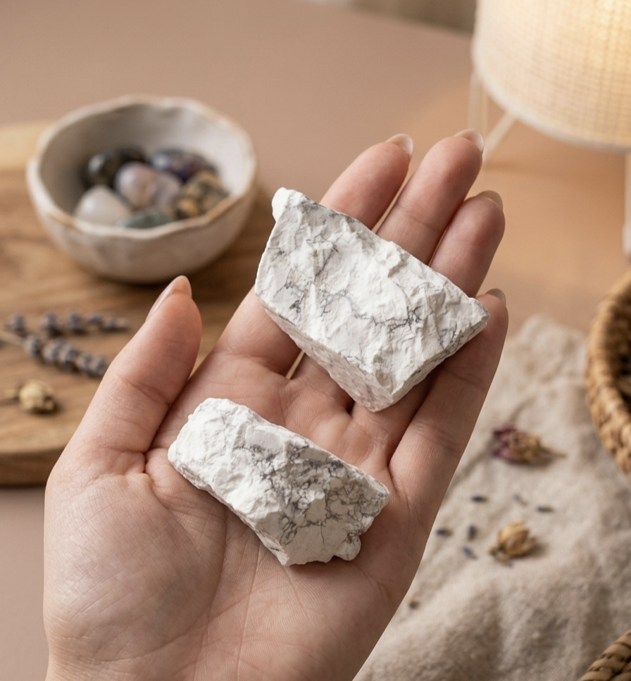 Howlite Branca bruto (4cms)