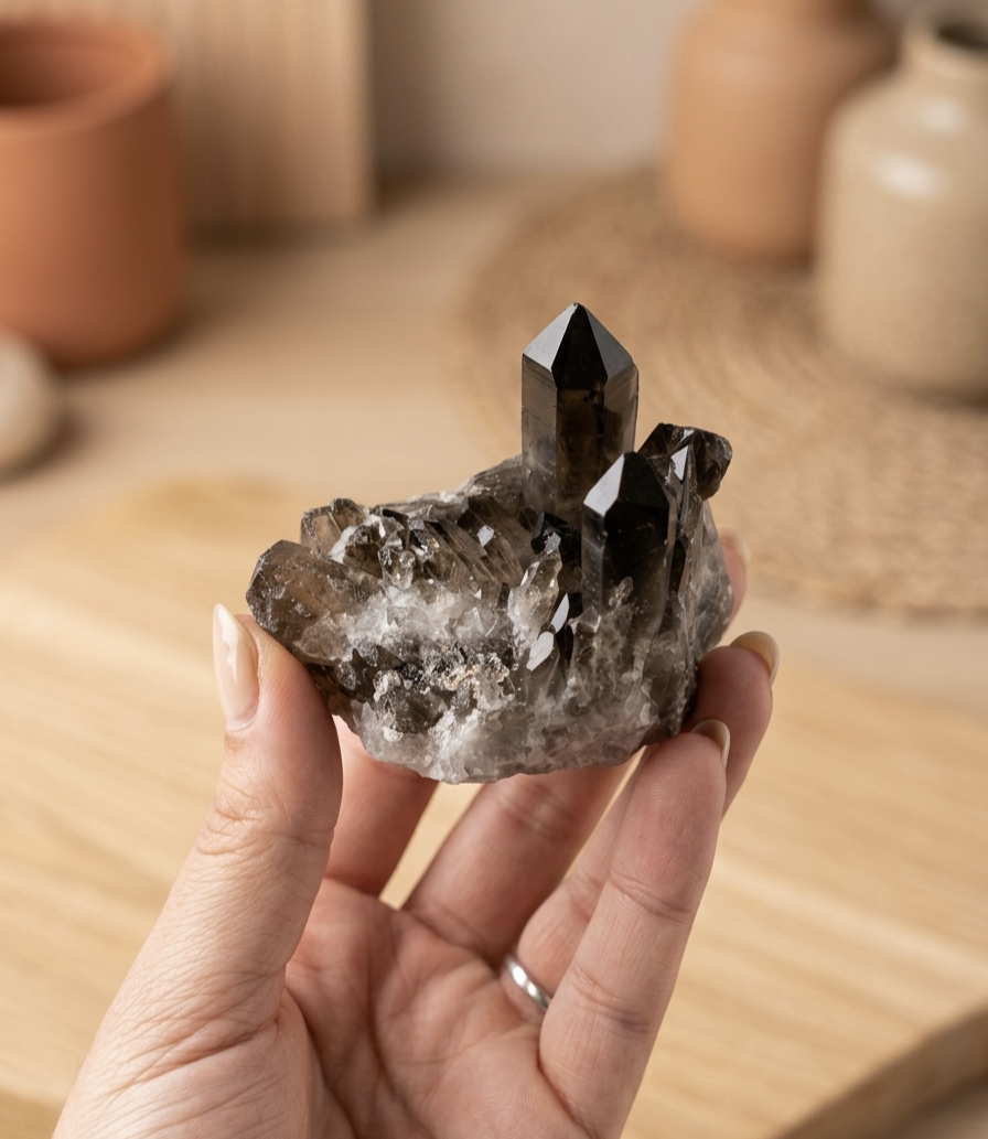 Drusa Quartzo Fumado (250g) (8x7 cms)
