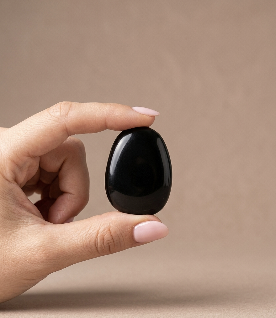 Obsidiana Preta laminada polida