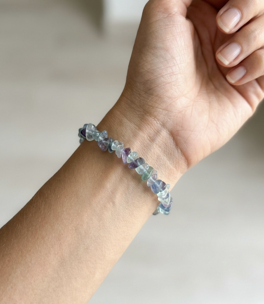 Pulseira Fluorite Arco Íris chips