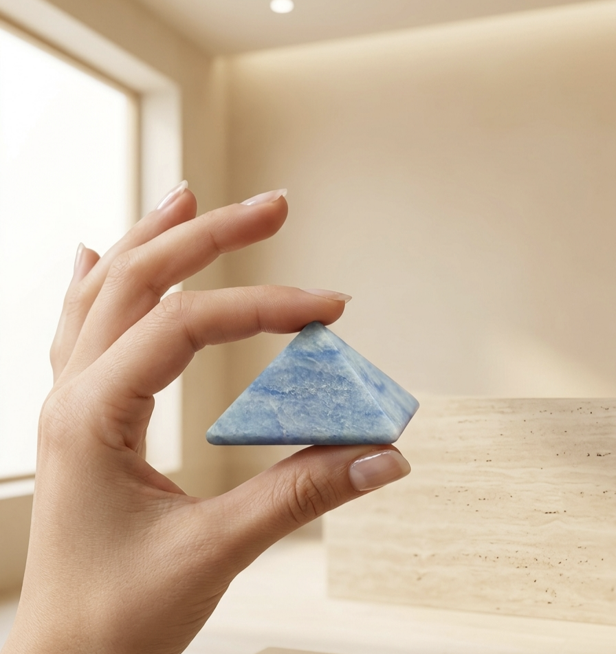 Pirâmide Quartzo Azul (35x35mm)