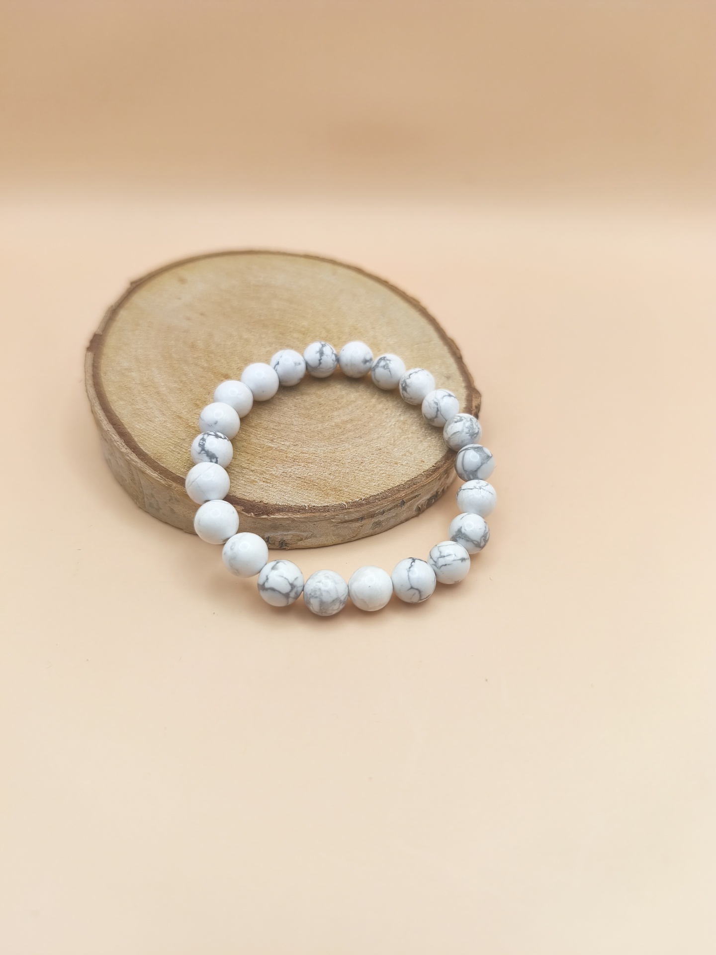 Pulseira Howlite Branca 8mm