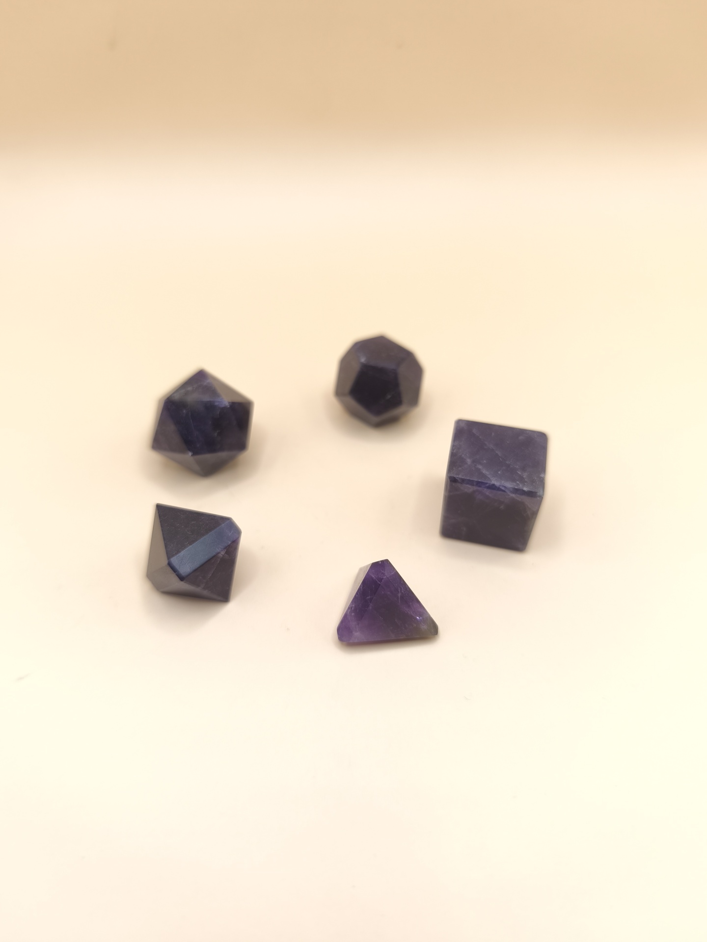 Conjunto 5 Sólidos Platónicos  Ametista