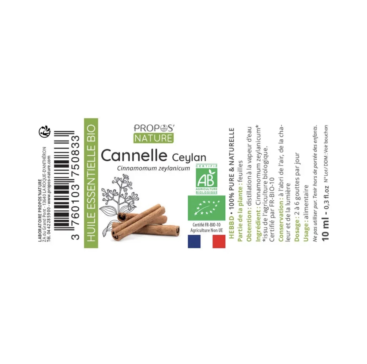 Óleo Essencial Canela do Ceilão Bio 10ml