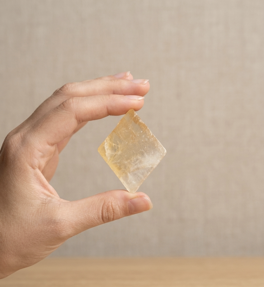 Calcite ótica amarela (45 x 40 mm)