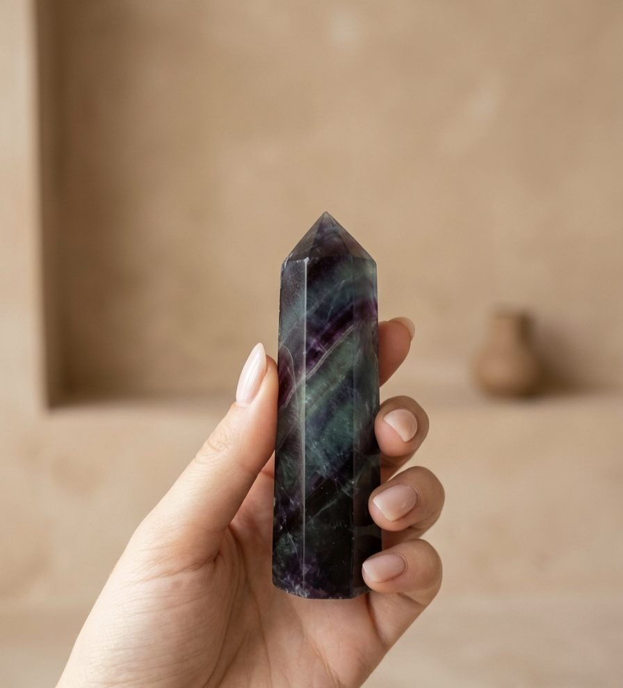 Ponta Polida Fluorite Arco Íris