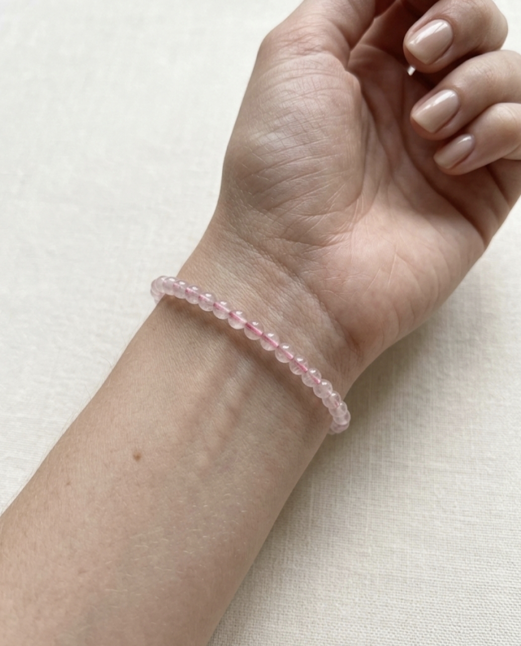 Pulseira Quartzo Rosa 4mm