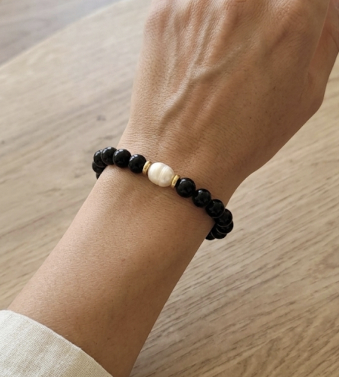 Pulseira Turmalina com Pérola
