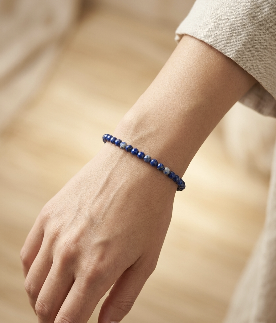 Pulseira Lapis Lazuli multifacetada 4mm