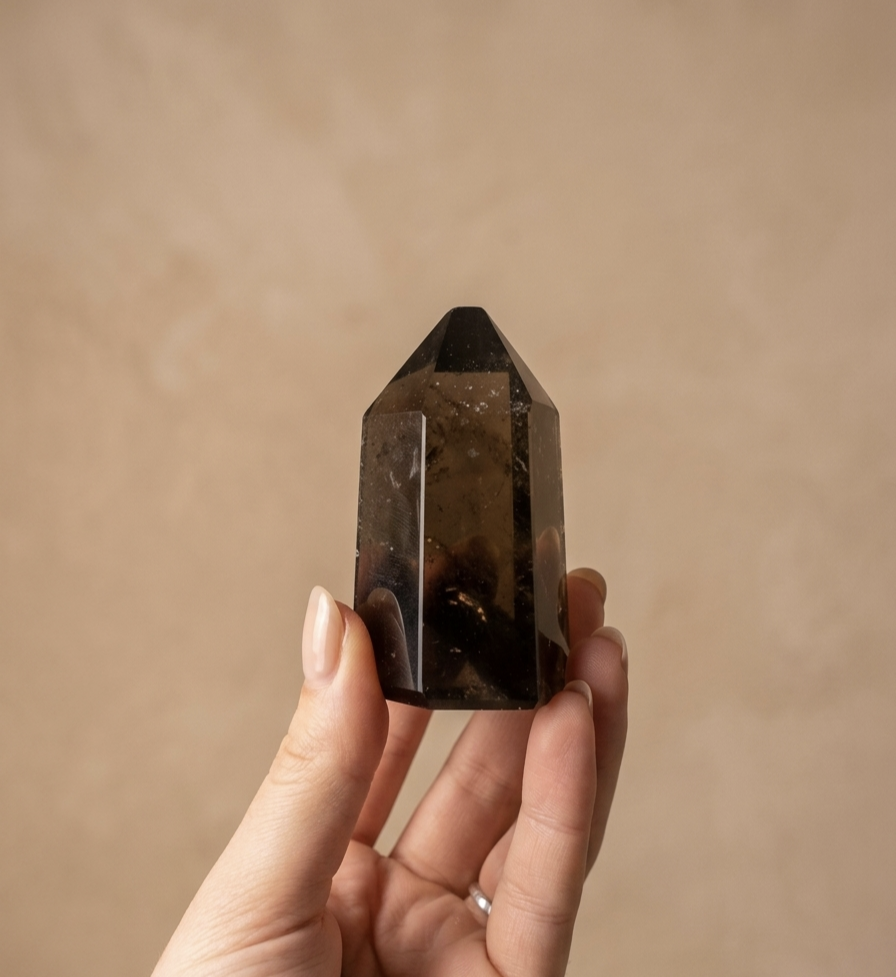 Ponta Polida Quartzo Fumado (190g)