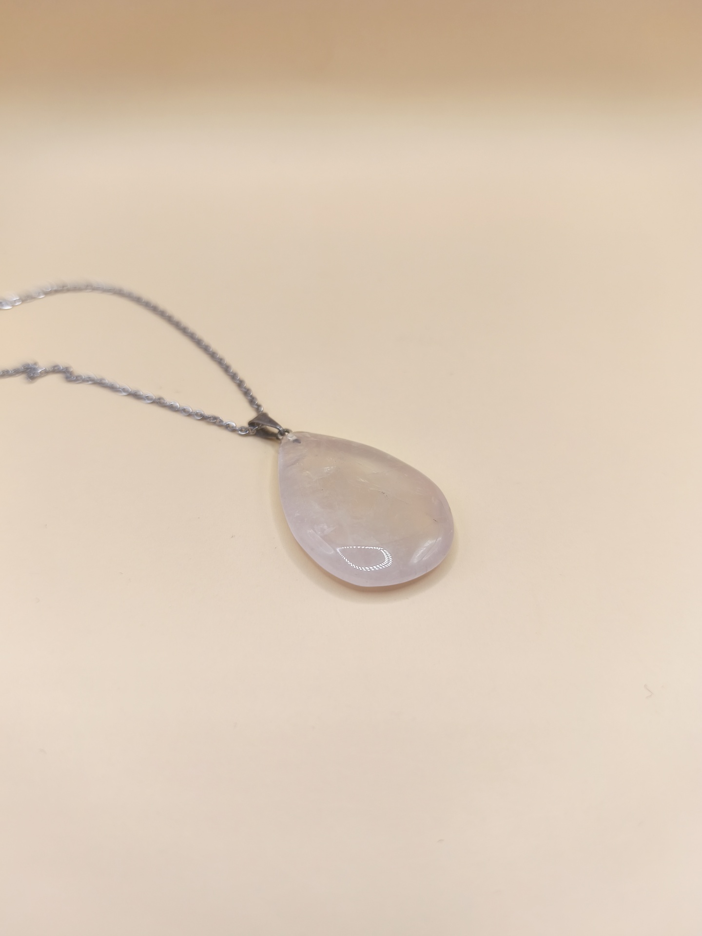 Colar Quartzo Rosa Gota