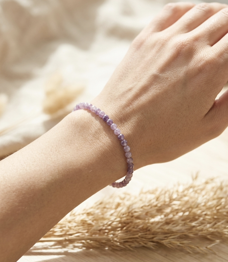 Pulseira Sugilite multifacetada 4mm