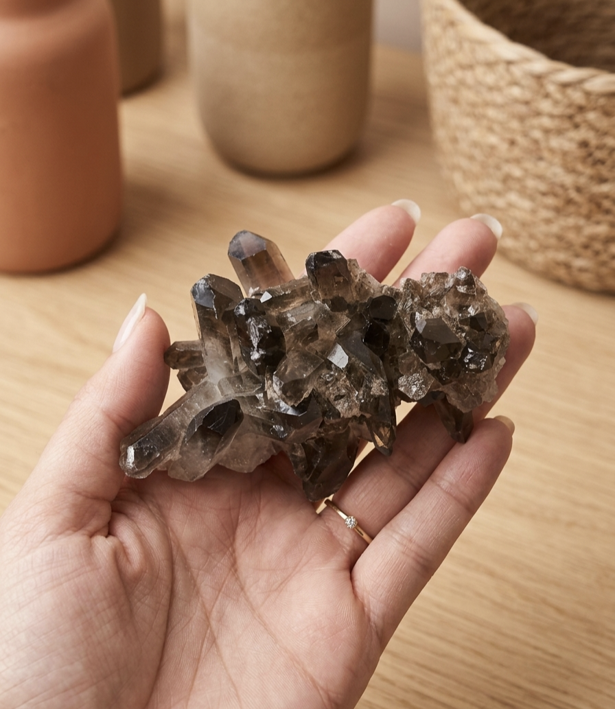 Drusa Quartzo Fumado (255g) (11x7 cms )
