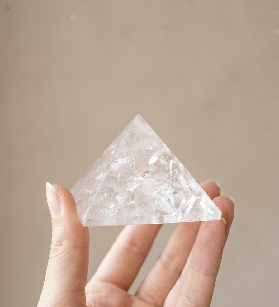 Pirâmide Quartzo Cristal (60x60mm)